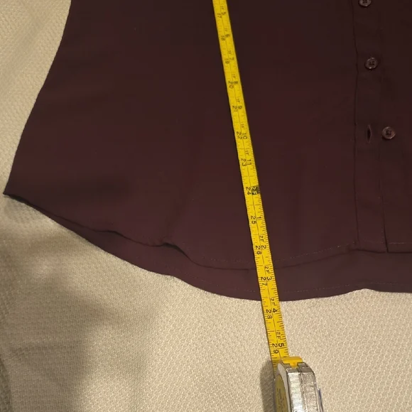 Express Portofino Shirt in Dark Burgundy Size Large - Picture 3 of 5